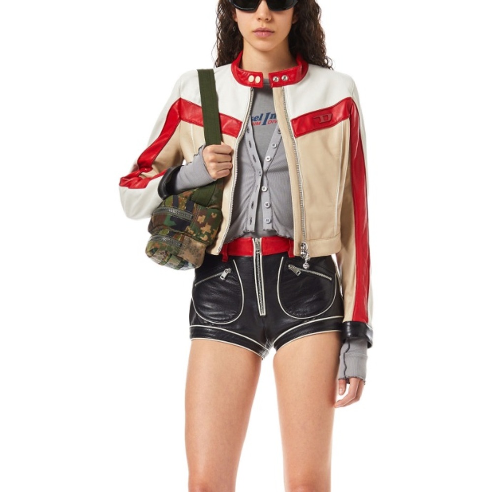 DIESEL leather bike racer hot short shorts - Picture 6 of 15